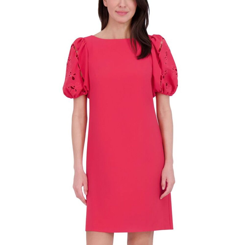 Vince Camuto Womens Puff Sleeve Mini Dress 8 Pink - NWT